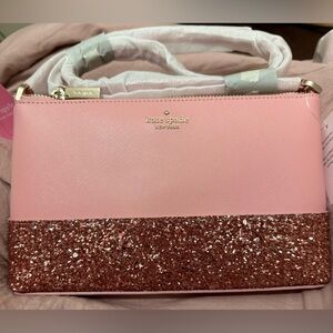Kate Spade glitter pink crossbody purse